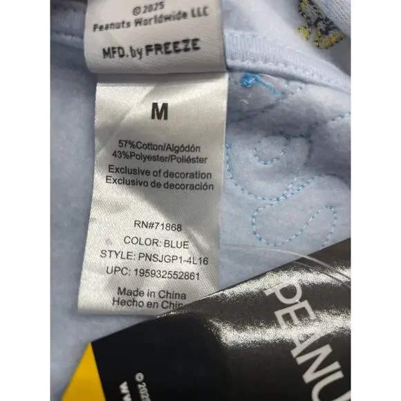 Peanuts Snoopy & Woodstock Hoodie Size M Blue Full Zip Jacket Women’s NWT - Picture 5 of 7